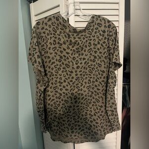 Old Navy Leopard Print Blouse - Black and Tan